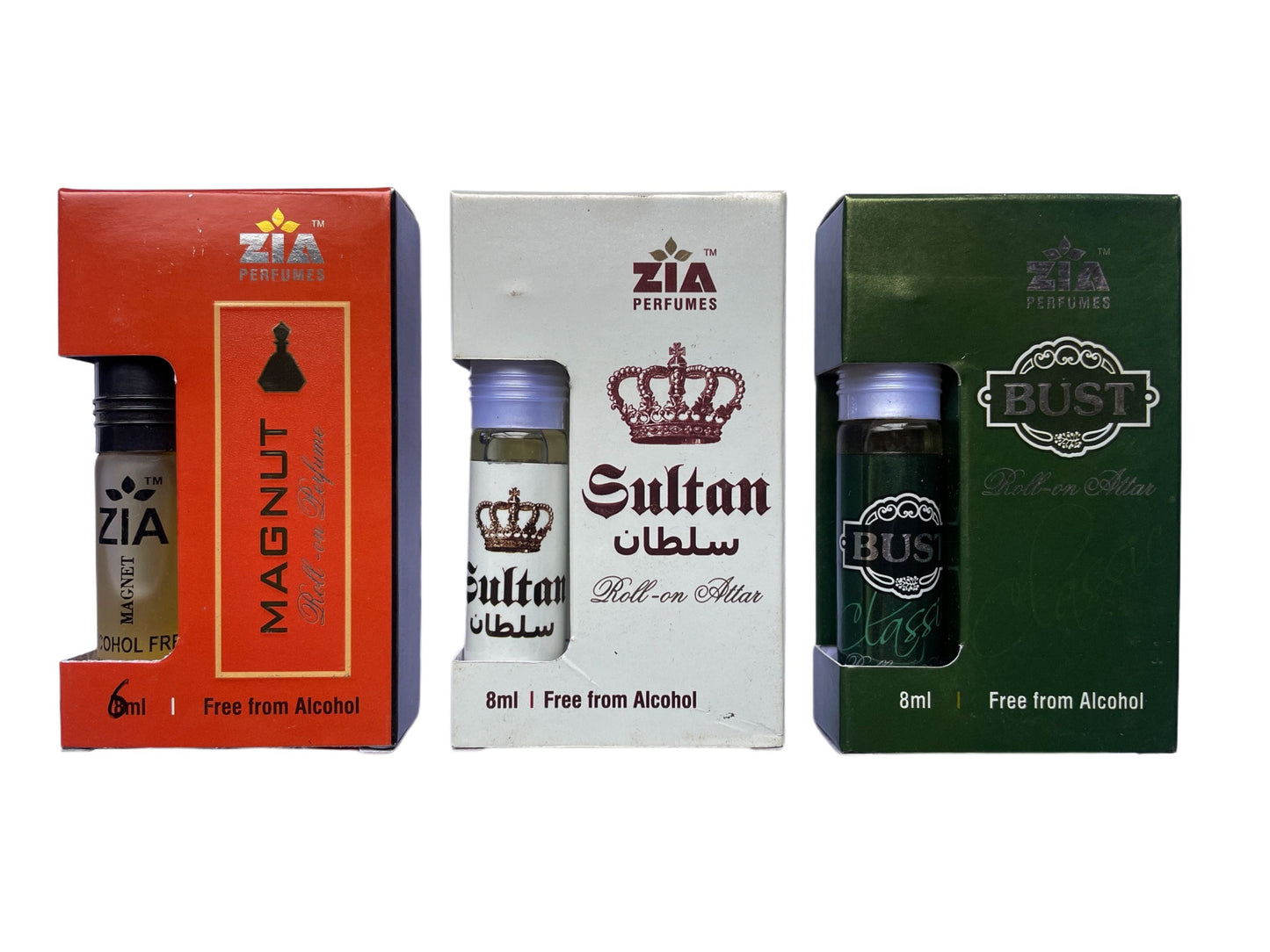 Ramzan Special Attar Combo - Zia Magnut, Sultan & Bust (3 x 8ML)