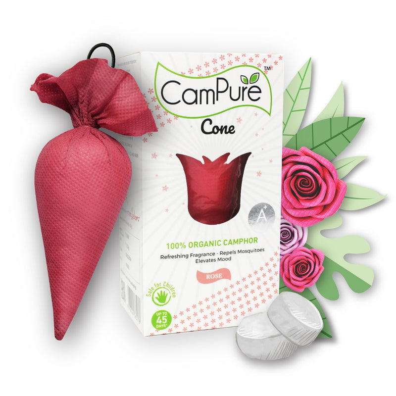 Mangalam Campure Camphor Cone - Rose 60 gms