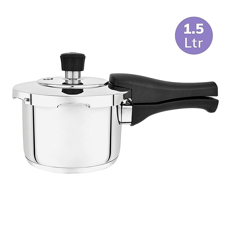 Bergner Pura Stainless Steel Outer Lid Pressure Cooker 1.5 Litres