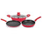 Bergner Aluminium Induction Base Cookware Set - Red 4 Units