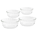 Borosil Microwave Safe Designer Glass Bowl - 430 ml 4 Pieces