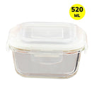 Borosil Klip-N-Store Square Glass Container 520 ml