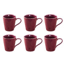 Yamasin Bonechina Wonder Gold Rim Mug - Burgandy - 180 ml 6 Pieces