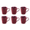 Yamasin Bonechina Wonder Gold Rim Mug - Burgandy - 180 ml 6 Pieces