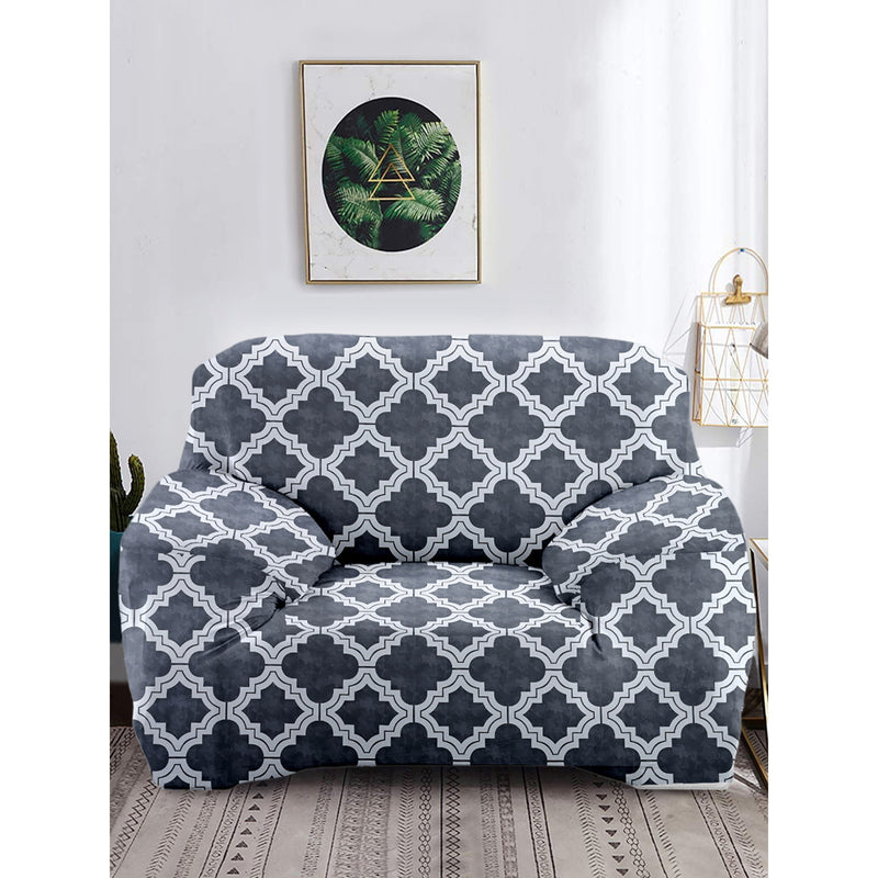 Cortina 1 Seater Damask Sofa Cover (90-145 cm) - Grey 1 Unit