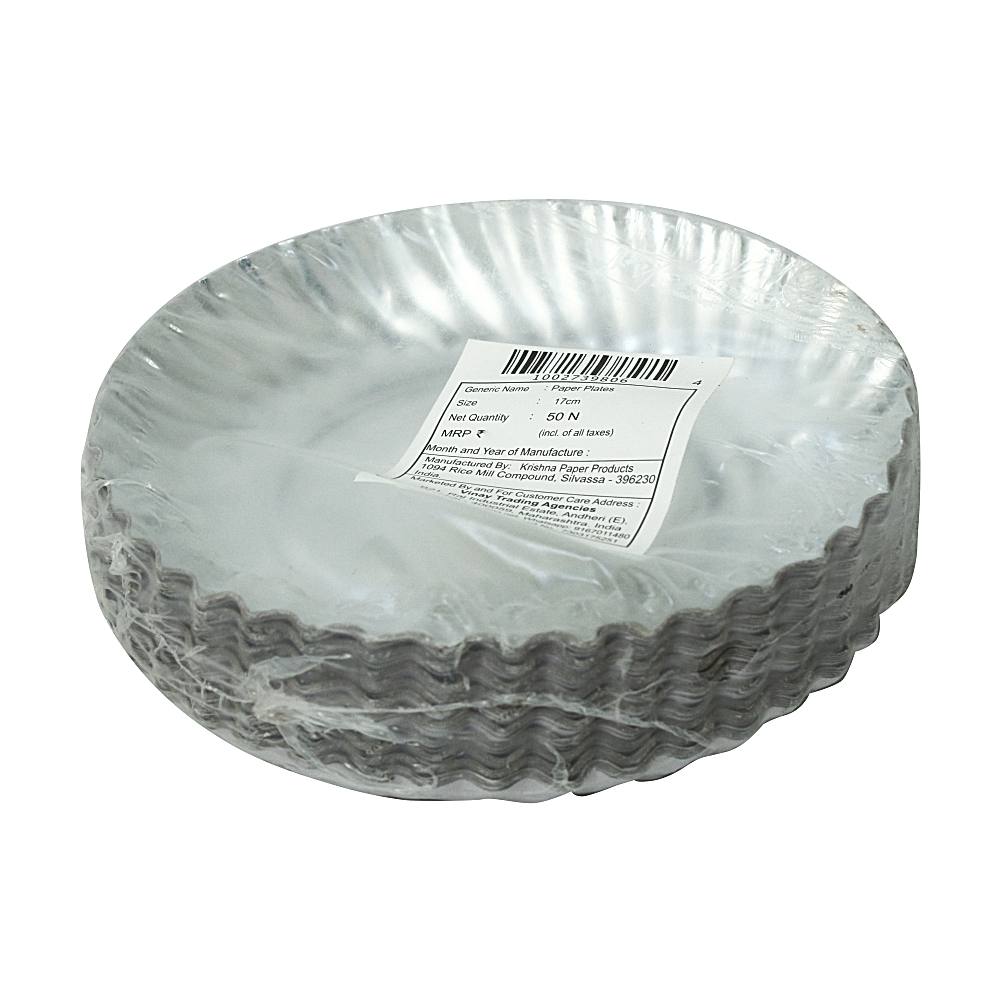 Disposable Paper Plates - 17 cms 50 Pieces