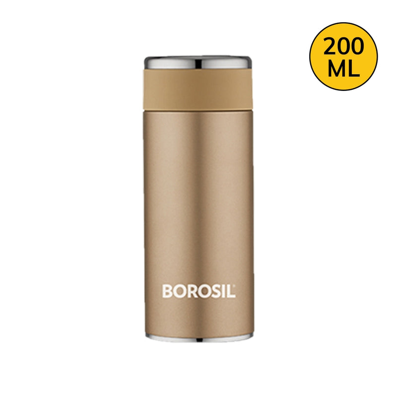 Borosil Travelsmart Vacuum Insulated Water Bottle - Rose Gold 200 ml