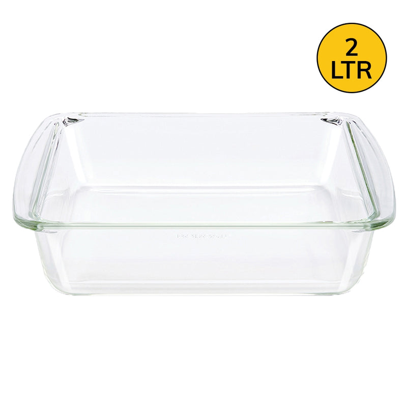 Borosil Easy Grip Square Glass Dish 2 Litres