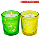 Pan Aromas Wonder Series Shot Glass Candle - Green & Yellow 2 Pieces