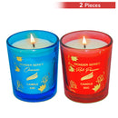 Pan Aromas Wonder Series Shot Glass Candle - Red & Blue 2 Pieces