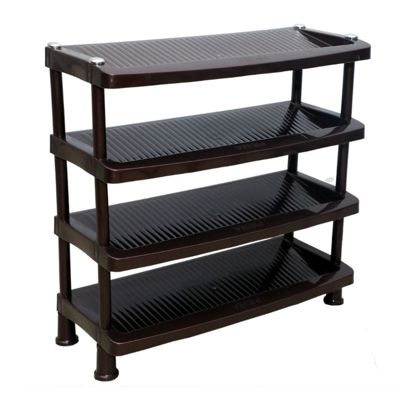 Prima Plastic 4 Shelf Shoe Rack Weather Brown 1 Unit