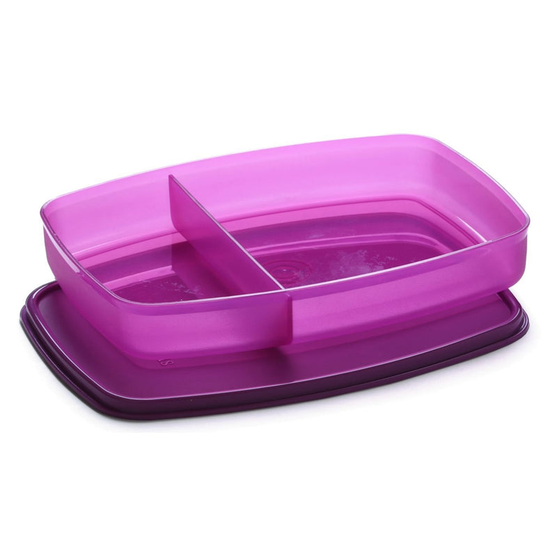 SignoraWare Plastic Slim Compartment Lunch Box - Purple 610 ml