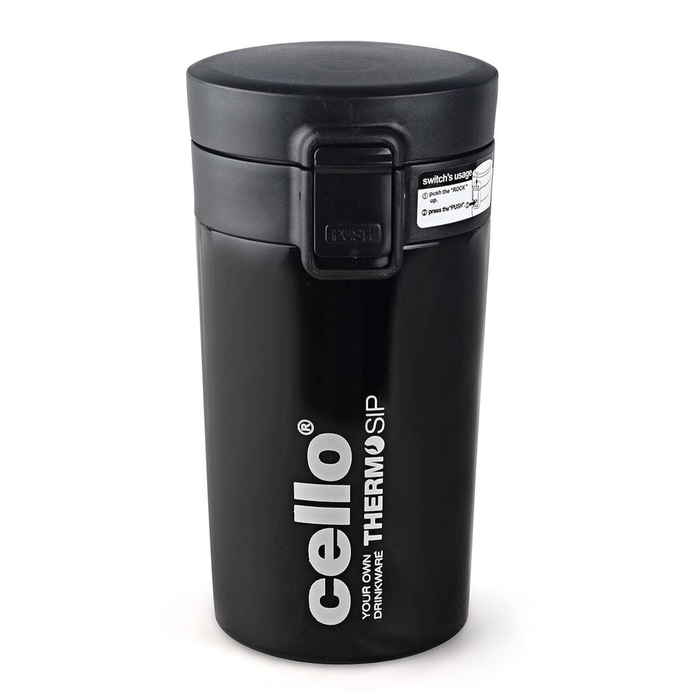 Cello Monty Insulated Stainless Steel Flask (Black) 300 ml