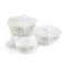 Cello Opalware Green Orchard Mixing Bowls With Lid - White Set of 3