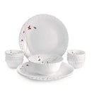 Cello Opalware Dazzle Lush Fiesta Dinner Set - White 13 Pieces