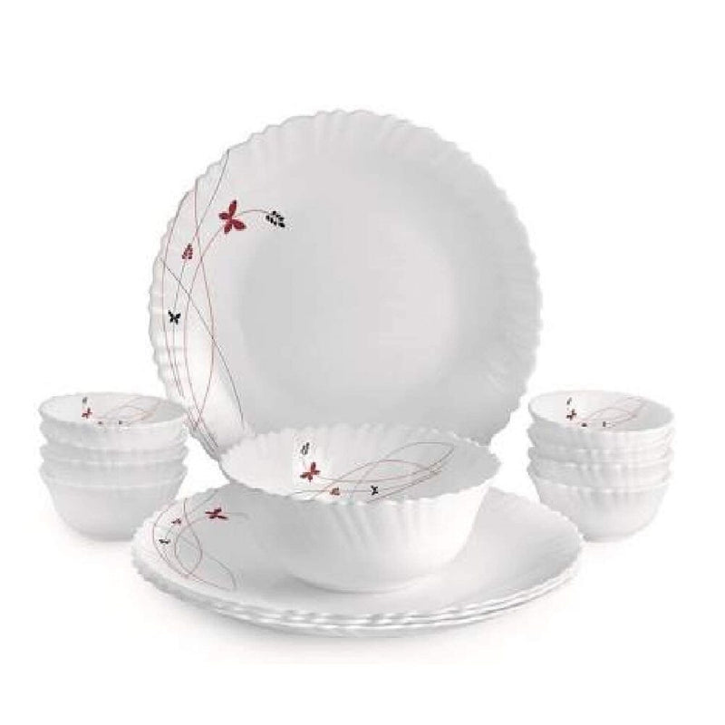 Cello Opalware Dazzle Lush Fiesta Dinner Set - White 13 Pieces