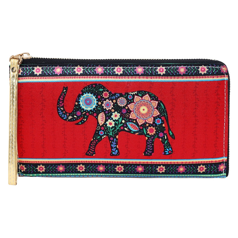 Sabhyata Elephant Design SW1-04 Women's Wallet (Red) 1 Unit