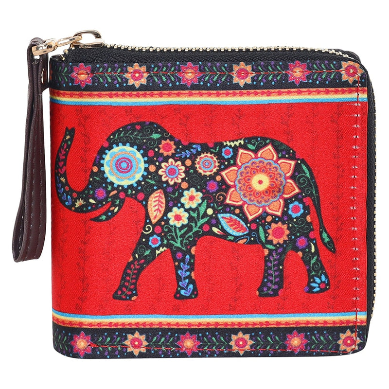 Sabhyata Elephant Design SW4-04 Women's Wallet (Red) 1 Unit