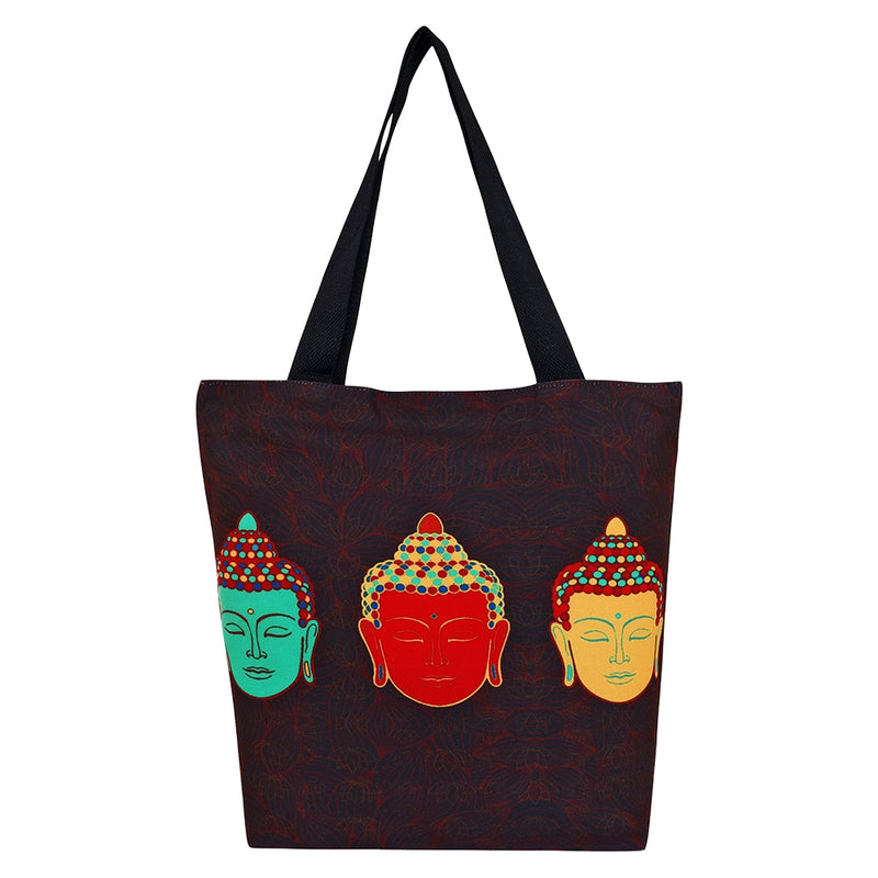 Sabhyata Buddha Design ST150-03 Tote Bag (Black) 1 Unit