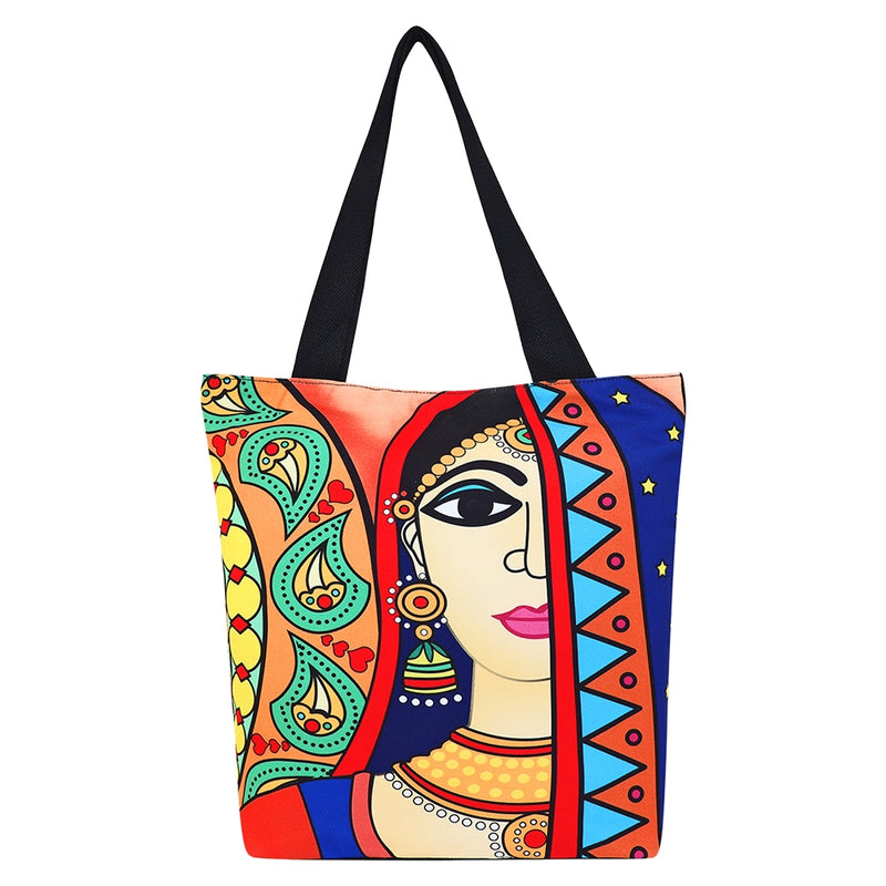 Sabhyata New Dulhan Design ST150-10 Tote Bag (Orange) 1 Unit