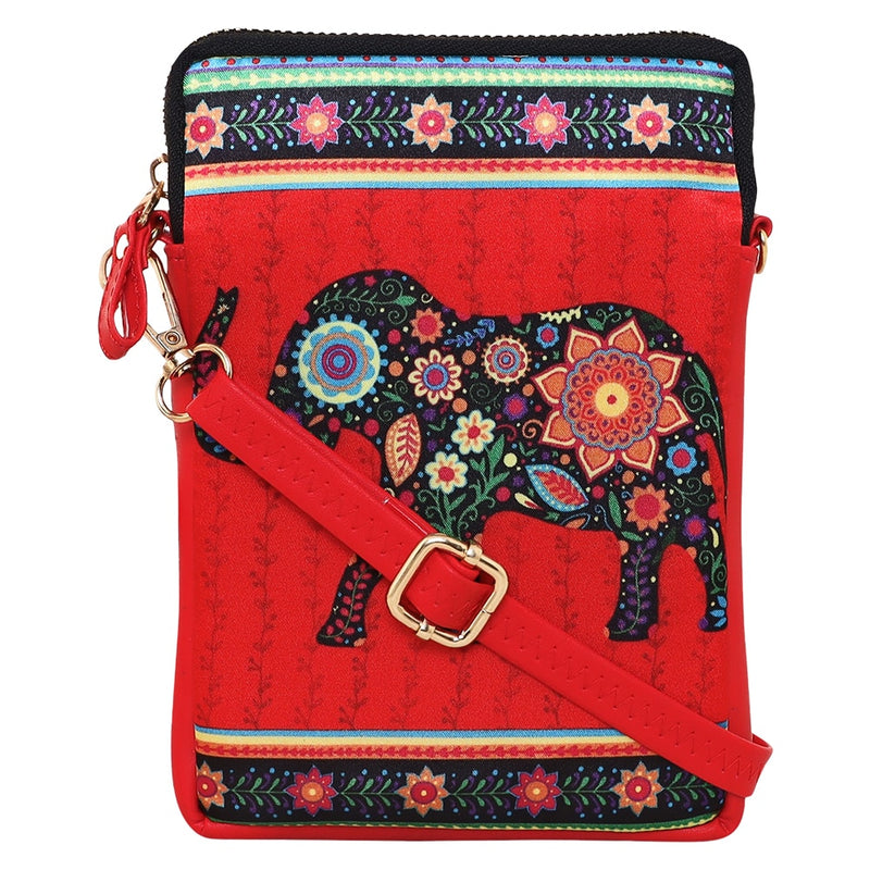 Sabhyata Elephant Design SM02-04 Sling Bag (Red) 1 Unit