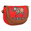 Sabhyata Elephant Design SS01-04 Sling Bag (Red) 1 Unit