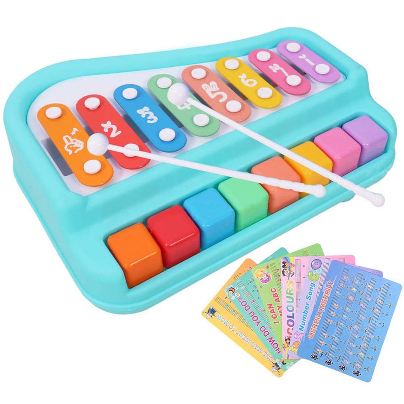 Toyshine 2 in 1 Baby Piano Xylophone Toy for Toddlers - Multicolour 1Unit