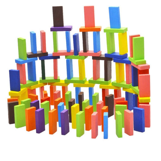 Toyshine Wooden 12 Colour Dominos Blocks Kids Game - Multicolour 1 Unit