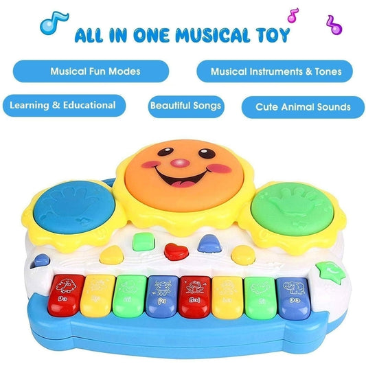 Toyshine Sun Shape Drum Keyboard Musical Toy - Multicolour 1 Unit