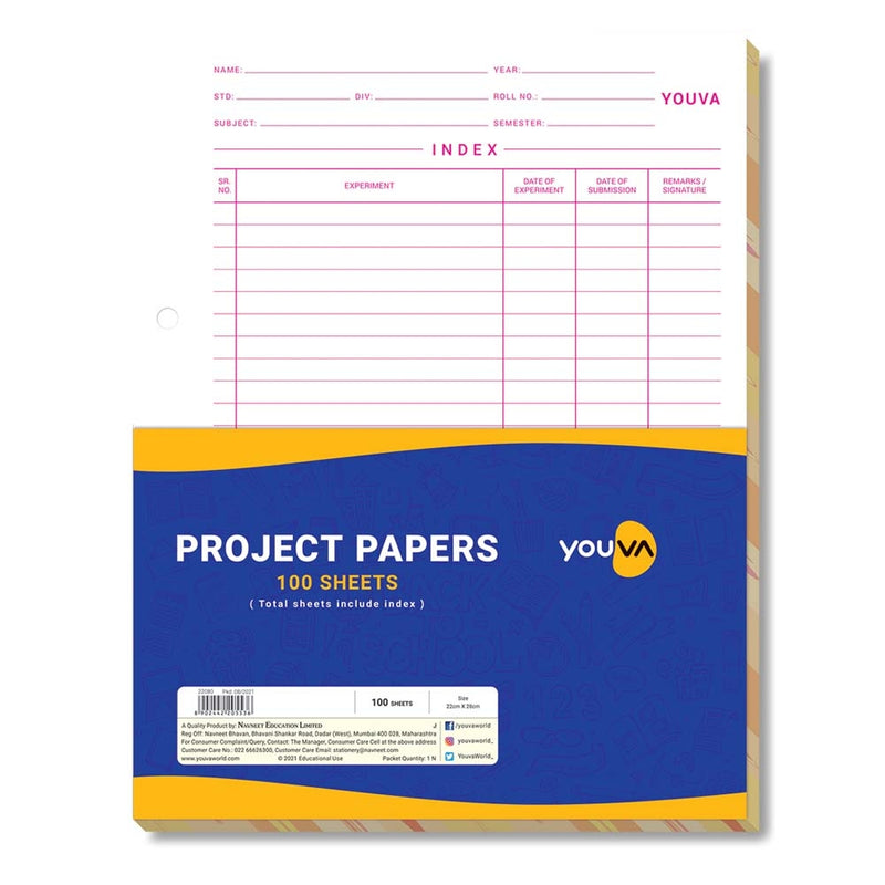 Navneet Youva Project Paper - 22 x 28 cm - 100 Sheets Pack of 1