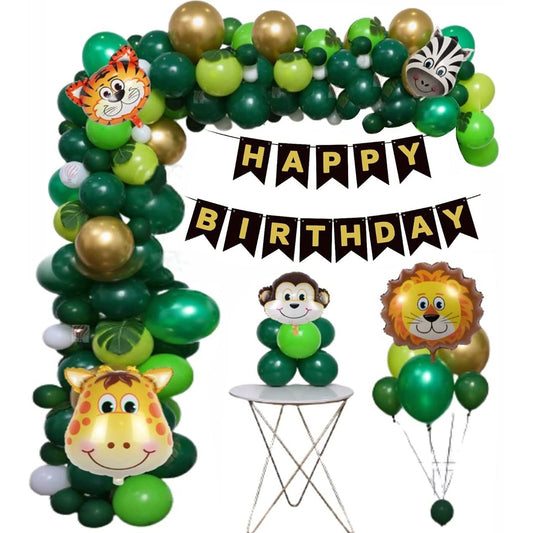 Manovedant Happy Birthday Jungle Theme Decoration Kit 38 Pieces