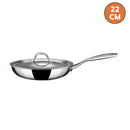 Stahl Artisan Stainless Steel Triply Fry Pan With Lid 22cm