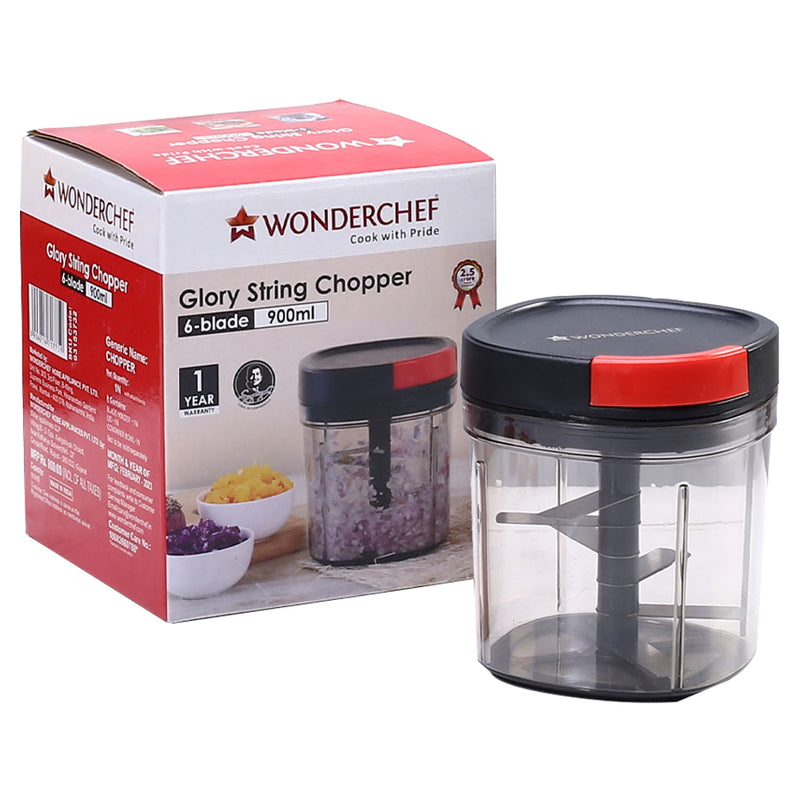 Wonderchef Glory Stainless Steel 6 Blade String Chopper 900 ml