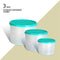 Belocopia Round Plastic Containers Aqua Green CFSC0045 Set of 3