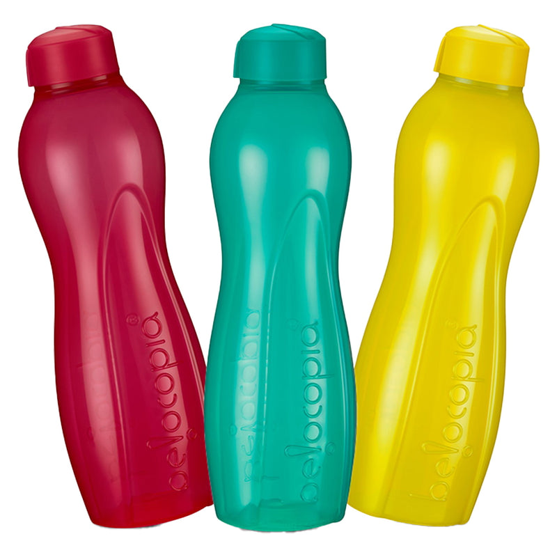 Belocopia Hiero Plastic Waterbottle (1L) Pink-Blue-Yellow CWB0010 Set of 3