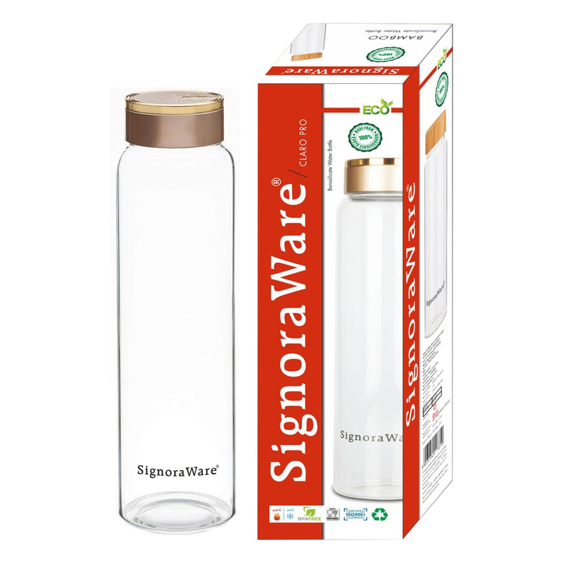 SignoraWare Borosilicate Glass Water Bottle 1 L