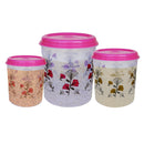 Princeware Classic Plastic Storage Container (Pink) Set of 3