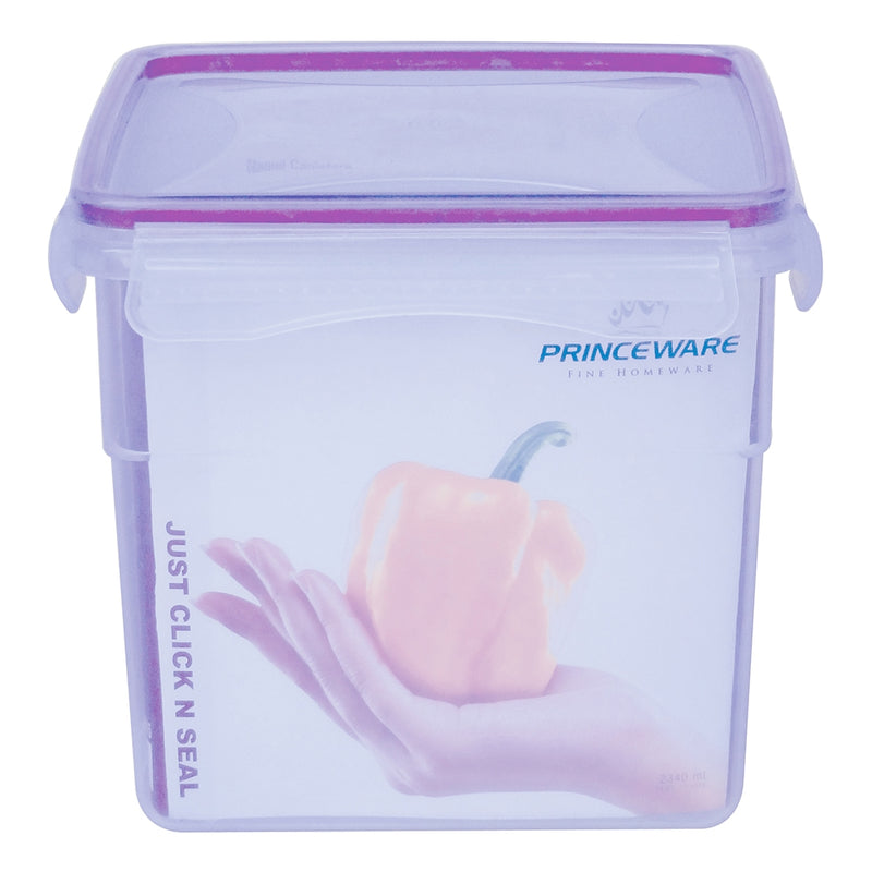 Princeware Click N Seal Square Plastic Container 4.1 L