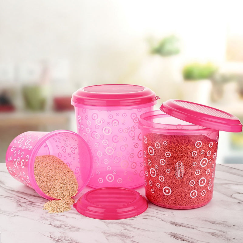 Asian Super Stylo Pack Round Containers - Pink 3 Container