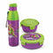 Asian Little Champions Set Lunch Box & Bottle - Green & Violet Set of 3