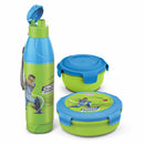 Asian Little Champions Set Lunch Box & Bottle - Green & Blue Set of 3