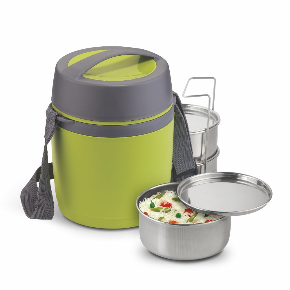 Asian Happy Meal Tiffin 3 Containers Lunch Box- Green 1.5 Litre