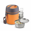 Asian Happy Meal Tiffin 3 Containers Lunch Box - Orange 1.5 Litre