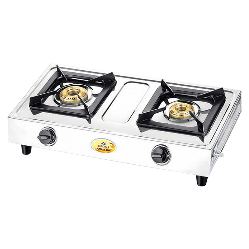 Bajaj Popular Eco Stainless Steel Gas Stove 2 Burners