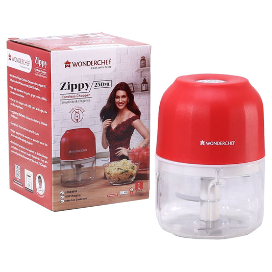 Wonderchef Zippy Cordless USB Charging Chopper 250 ml