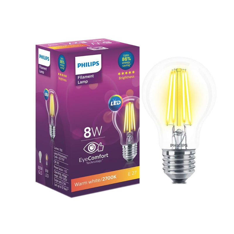 Philips Filament LED Lamp A60 2700K Warm White 8 W 1Unit