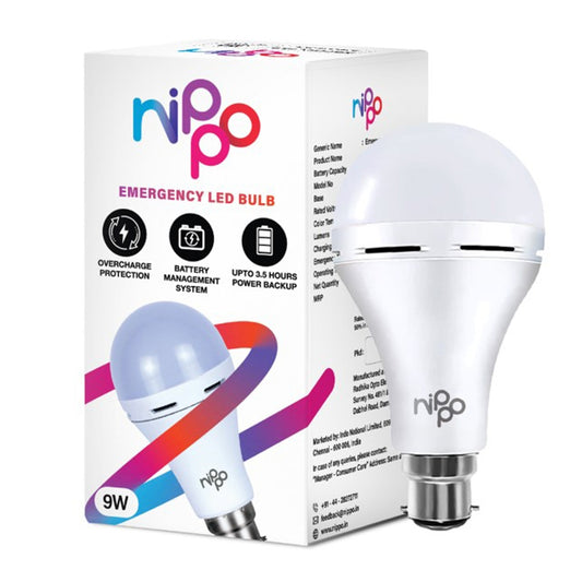 Nippo Rechargeable Emergency LED Bulb (9W ) 1 Unit