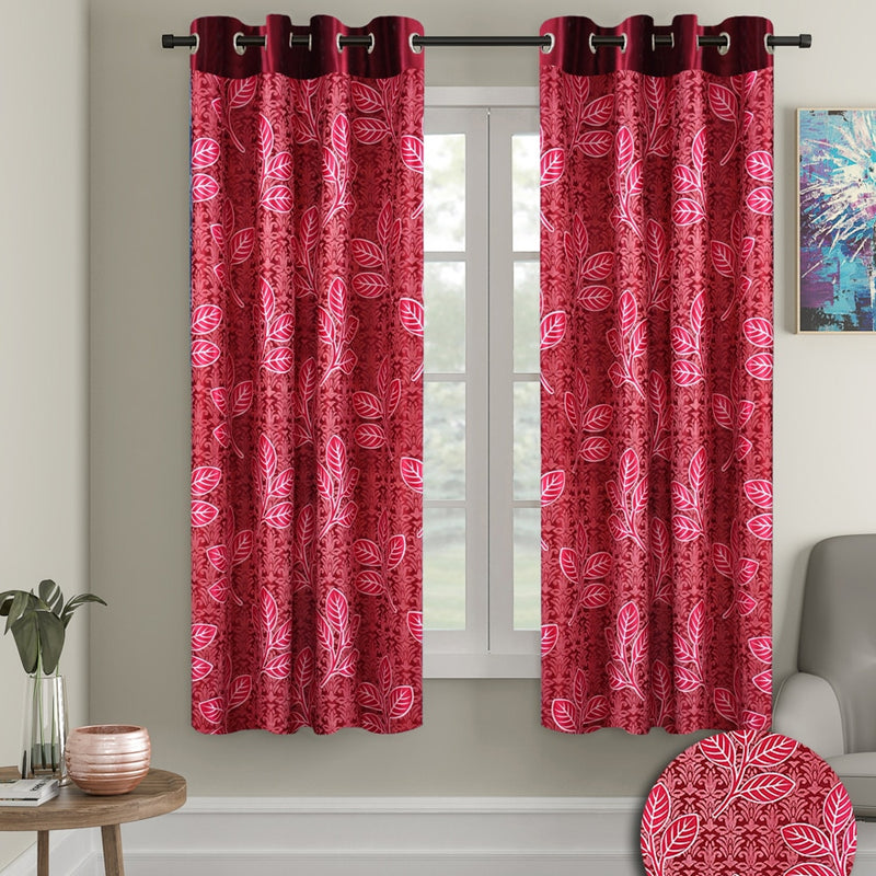 Cortina Daffodil Window Curtain - Maroon 1 Unit