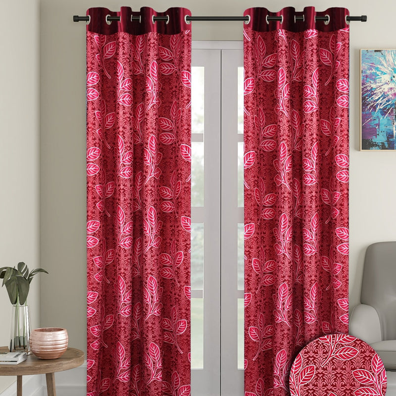 Cortina Daffodil Door Curtain - Maroon 1 Unit