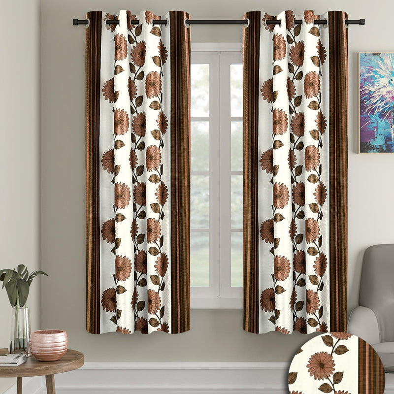 Cortina Stripe Window Curtain - Coffee 1 Unit